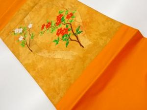 引箔立涌に枝花模様織出し名古屋帯